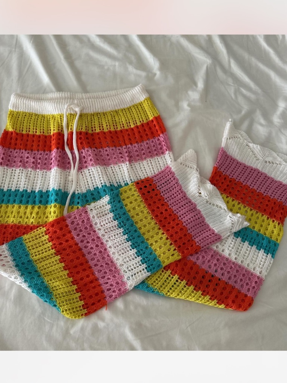 Rainbow Crochet Pants